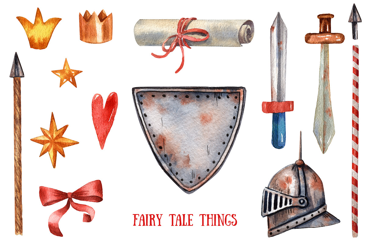 Old Fairy Tale - Watercolor Clip Art, an Animal Illustration by Mashamashastu (Photo 6 of 16)