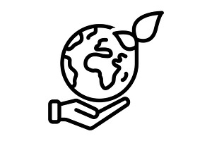 Ecology conservation black icon, an Outline Icon by Creative priyanka