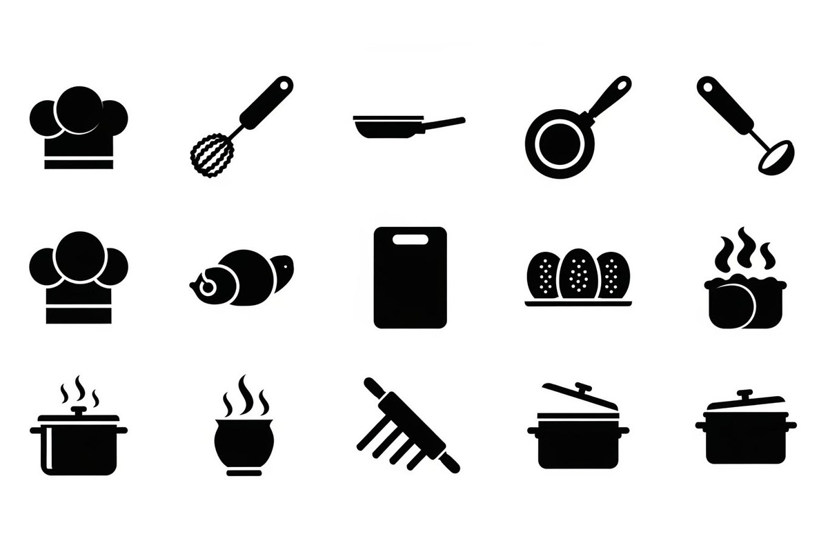 Kitchen Cooking Icon Vector Bundle, an Illustration by jahid234 (Photo 19 of 51)