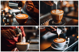 12 Barista Making Coffee Backgrounds