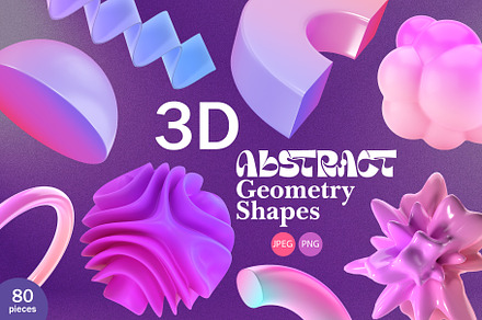 3D Abstract Geometry Shapes, an Object 3D Model by Happy Letters