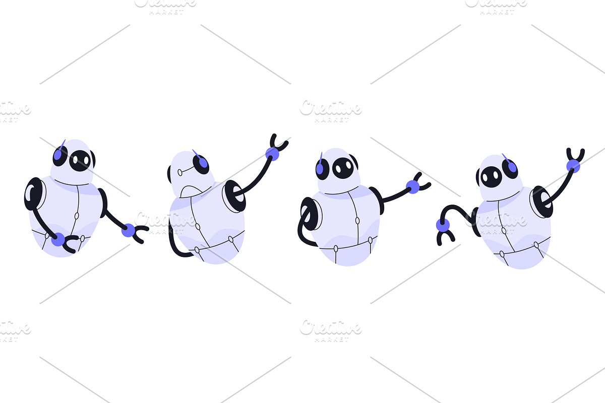 Set of android or robot, cyborg, a Technology Illustration by Elegant Solution
