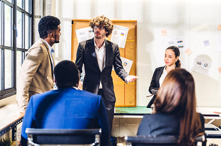 Group of professional business meeting and discussing strategy w, a Person Photo by Art_Photo