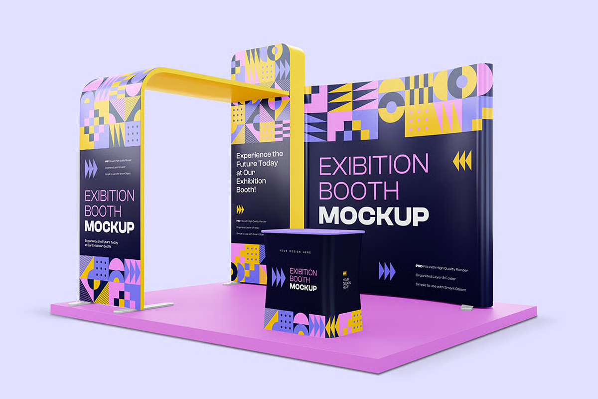 Exhibition Stand Mockup Set, an Advertising Mockup by graphicsauce (Photo 3 of 4)