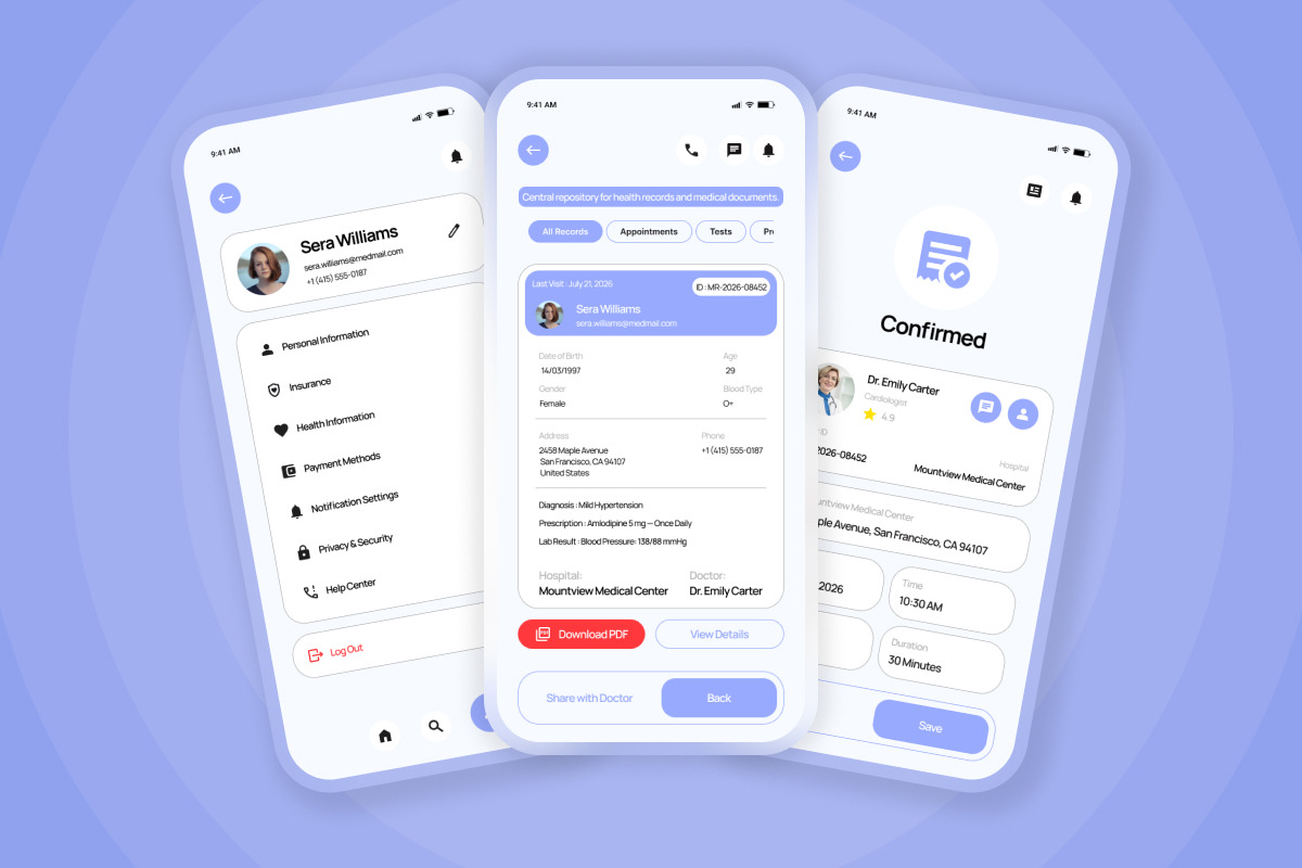 Carivo Patient Portal UI Kit, an App Template by twinstd (Photo 4 of 5)