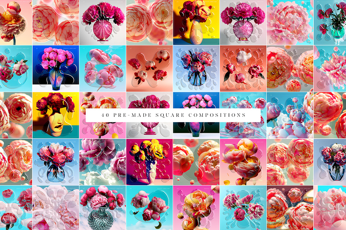 Peony Dreams: Illustration & Texture, a Background Graphic by marmarina (Photo 6 of 13)