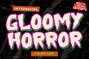 Gloomy Horror is a Halloween font, a Handwritten Font by Brown Cupple