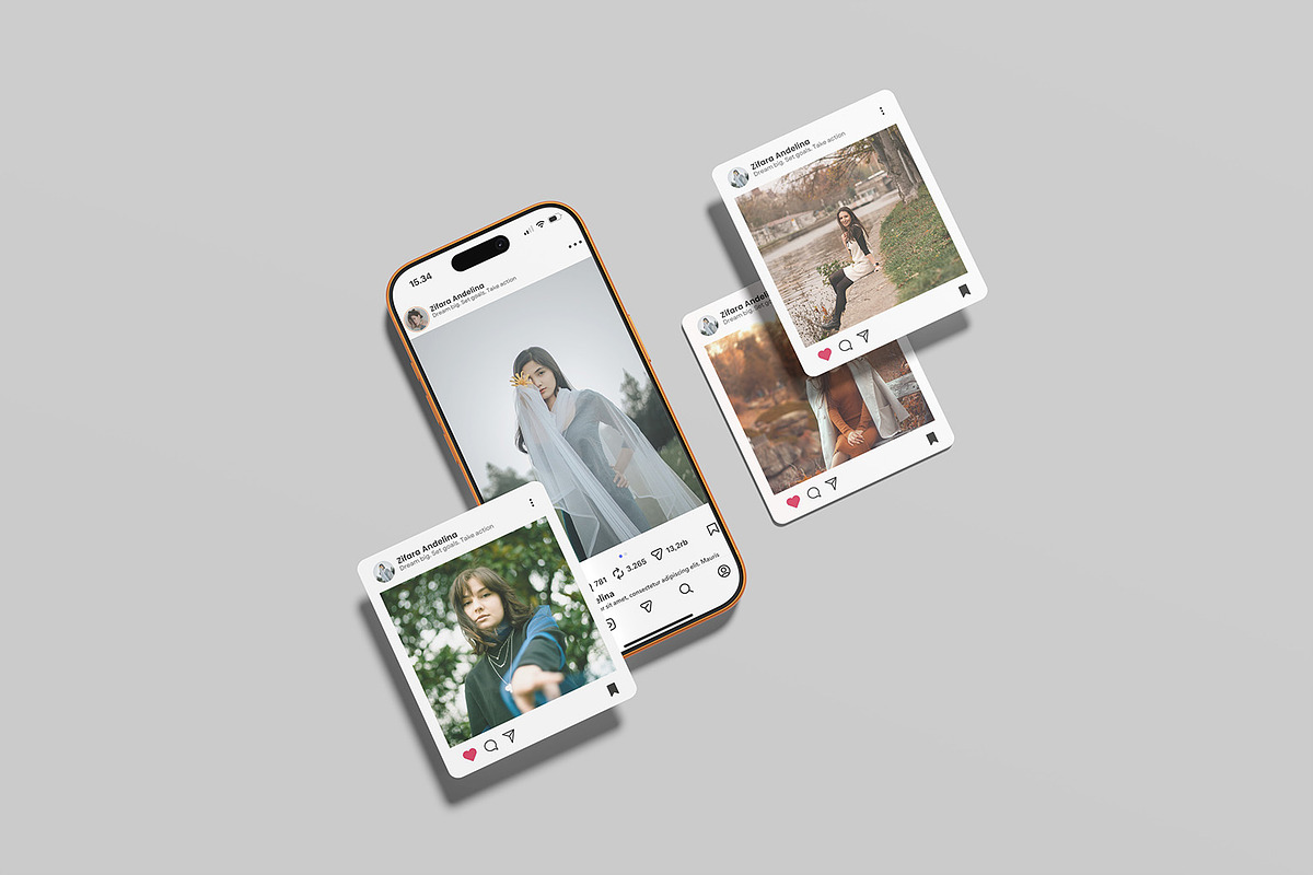 Modern Social Media Post Mockup, an iPhone Mockup by graphicsecond (Photo 4 of 7)