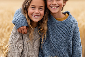 Smiling boy and girl standing, a Person Photo by MistyDay