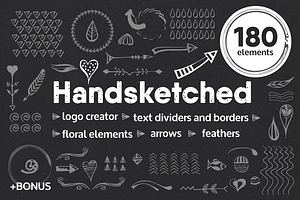 Handsketched elements, logo creator