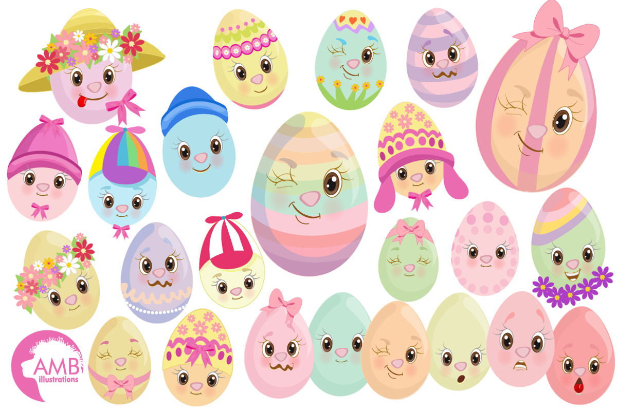 Easter Egg Clipart, Emoji, AMB-1168, an Illustration by AMBillustrations (Photo 3 of 5)