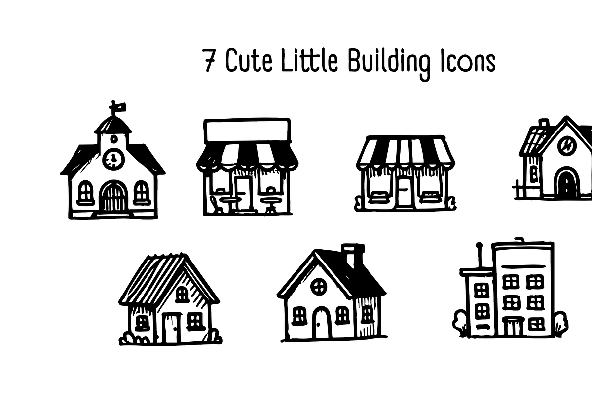 Little Buildings Micro Icon Pack, an Outline Icon by Stocasso (Photo 2 of 2)