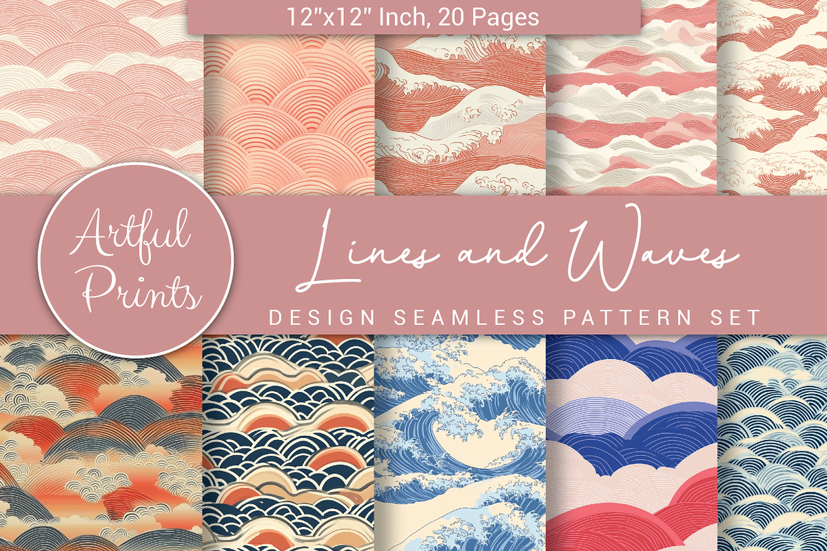 Lines and Waves Seamless Pattern, a Pattern Graphic by Artful Prints (Photo 1 of 3)