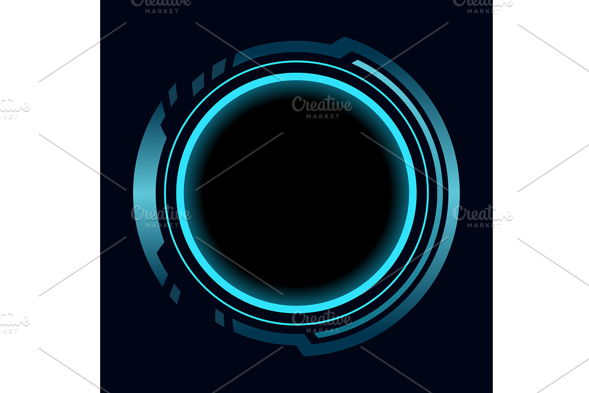 Hud round frame or border, sci, a Technology Illustration by Things for designers