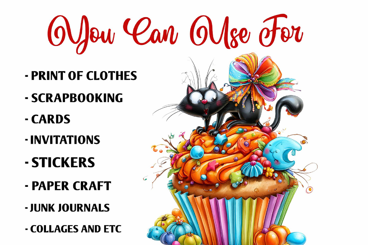 Halloween Cupcake Clipart Set, a Seasonal Illustration by fashionaddict (Photo 6 of 7)