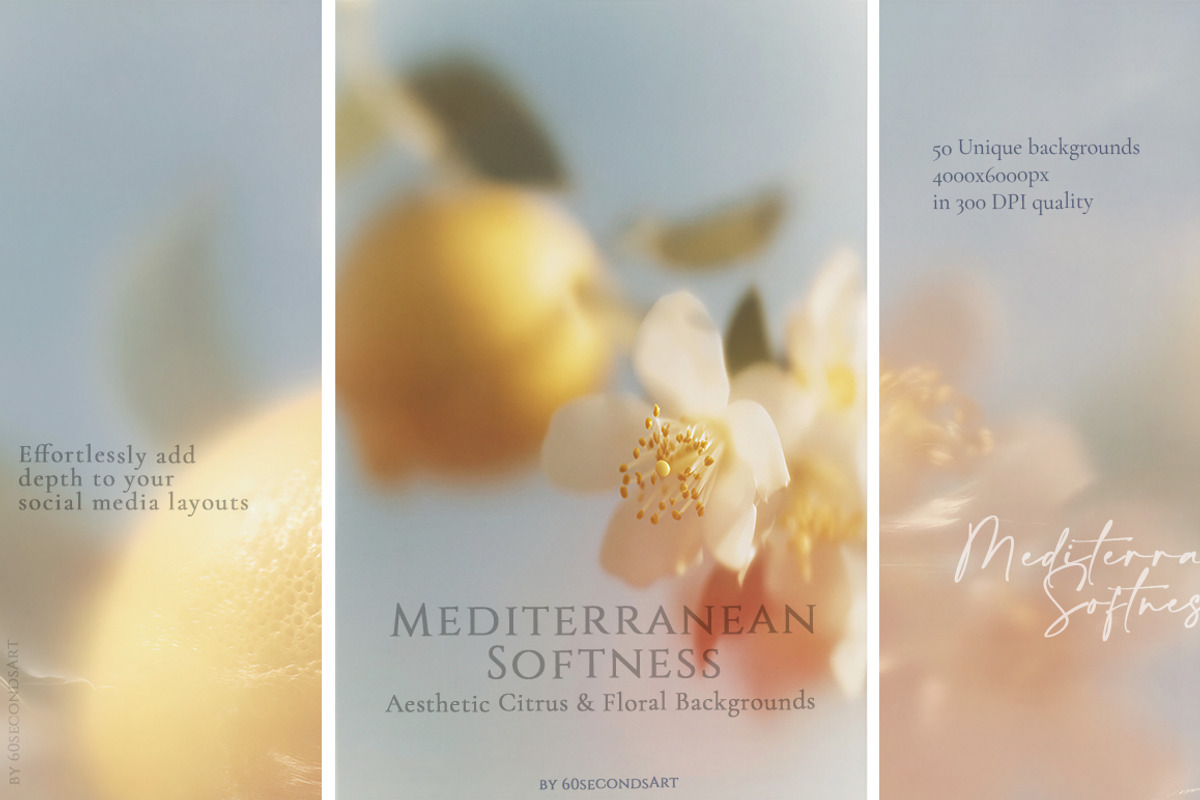 Mediterranean Blur lemon backgrounds, a Background Graphic by 60secondsArt (Photo 5 of 14)