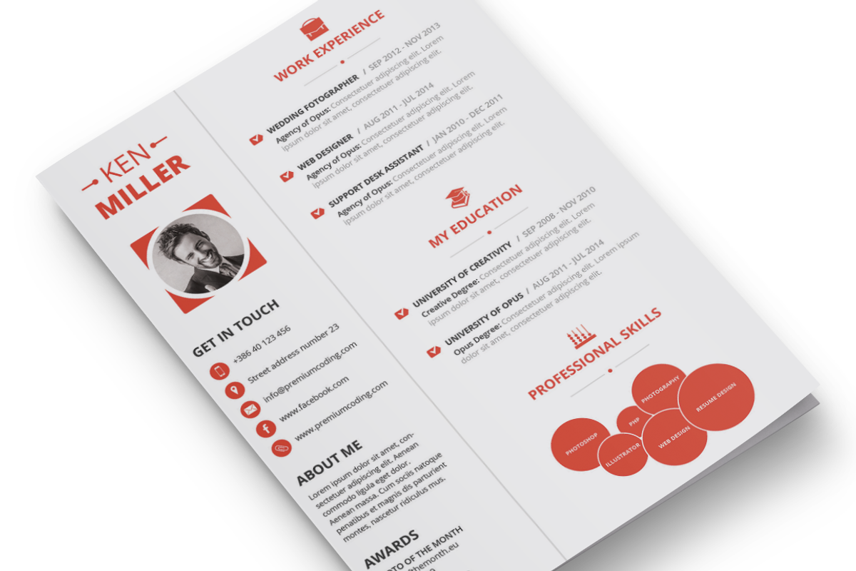 Minimal Resume Set in 6 Variations, a Resume Template by PremiumCoding (Photo 2 of 5)