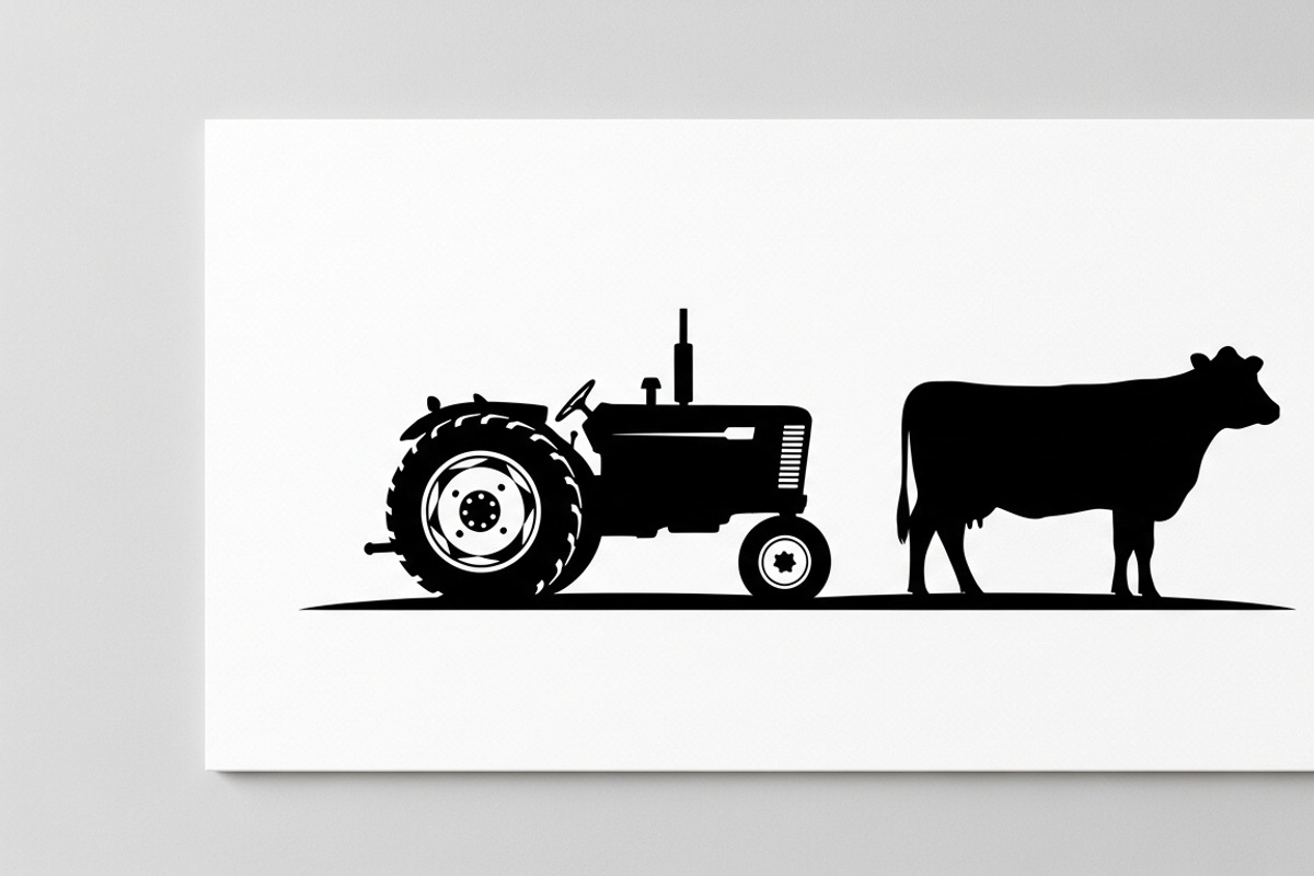 Rustic farm tractor and cow design, an Illustration by Amazin_art (Photo 15 of 30)