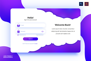 Clean Login Form In Trendy Purple