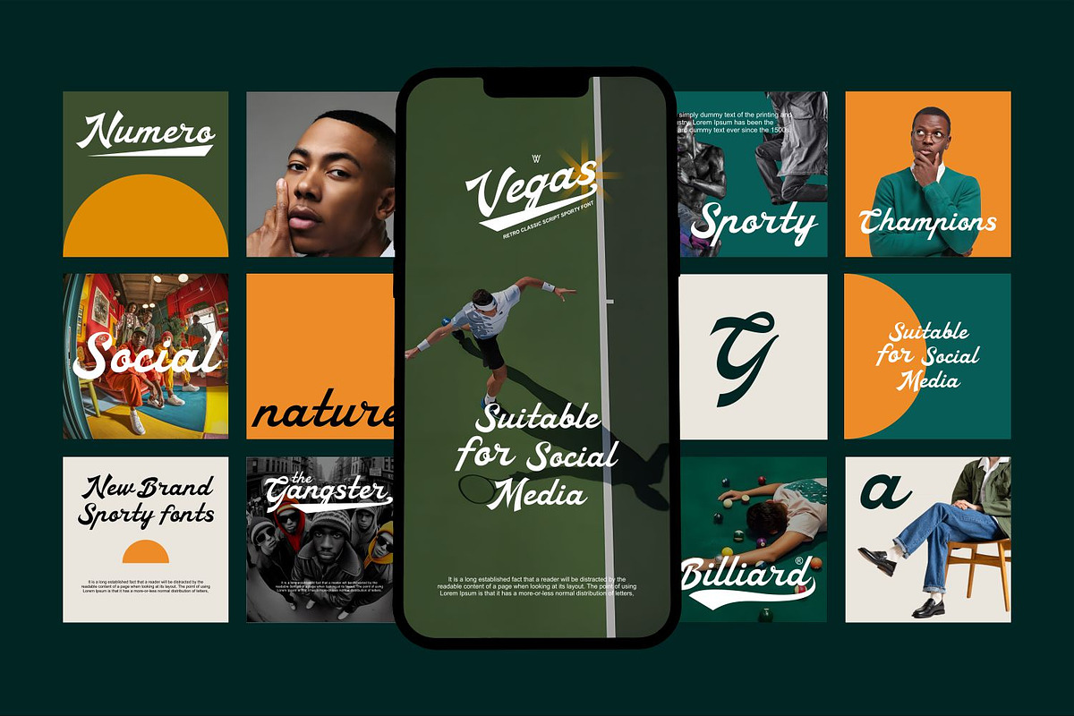 Vegas Vintage Retro Script Font, a Script Font by WhymoreArt (Photo 6 of 12)