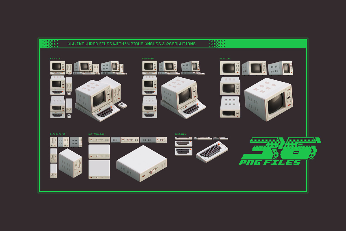 Vintage Computer PNG Set, an Object Graphic by Gleb Guralnyk (Photo 3 of 3)