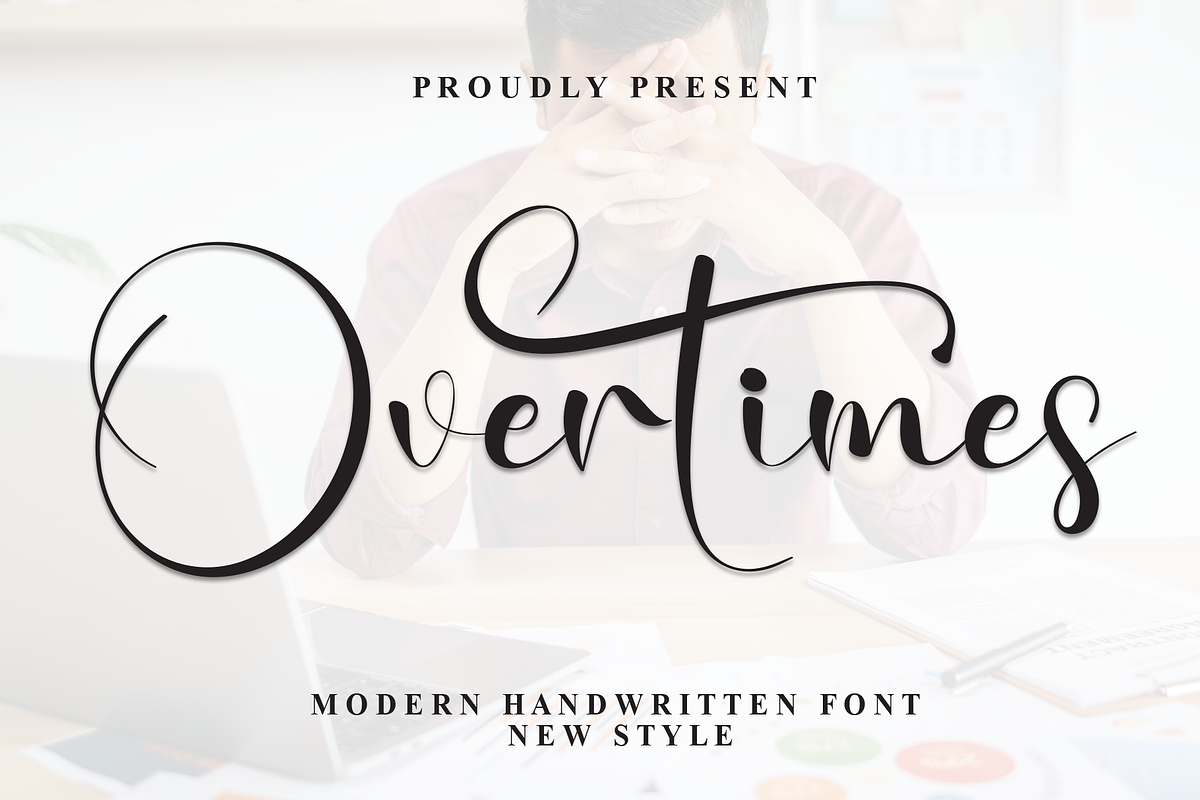Overtimes | Script Font, a Handwritten Font by Scratchones (Photo 1 of 9)