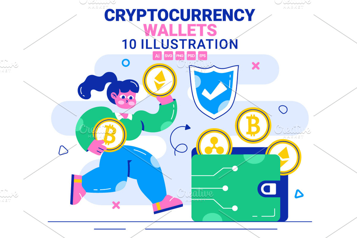 10 Cryptocurrency Wallets, a Finance Illustration by denayunebgt (Photo 1 of 4)
