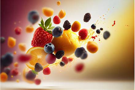 splash of summer fruits in motion, a Food & Drink Photo by Sergey Kotenev