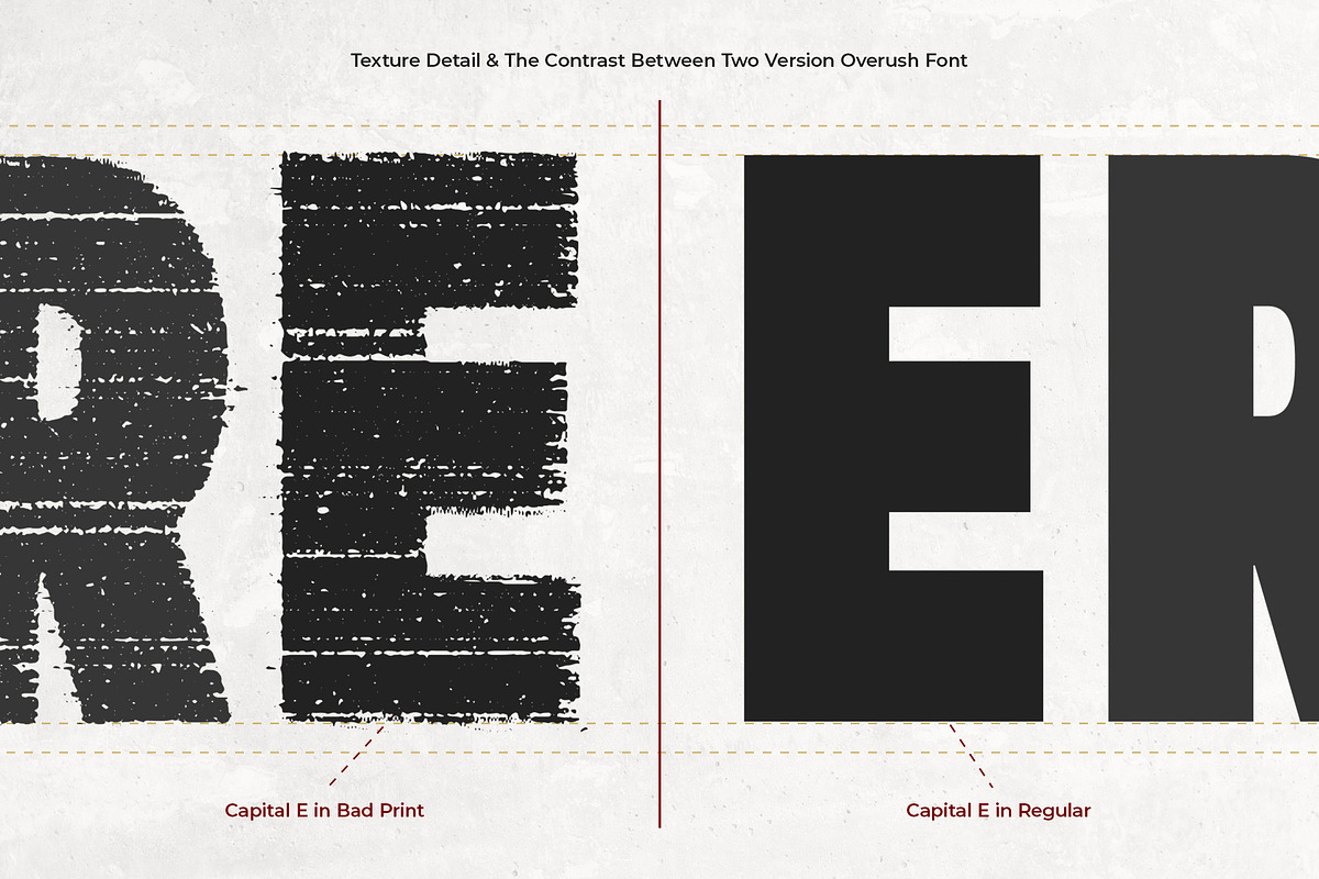 Overush - Distressed Bad Print Sans, a Sans Serif Font by Typia Nesia (Photo 6 of 14)