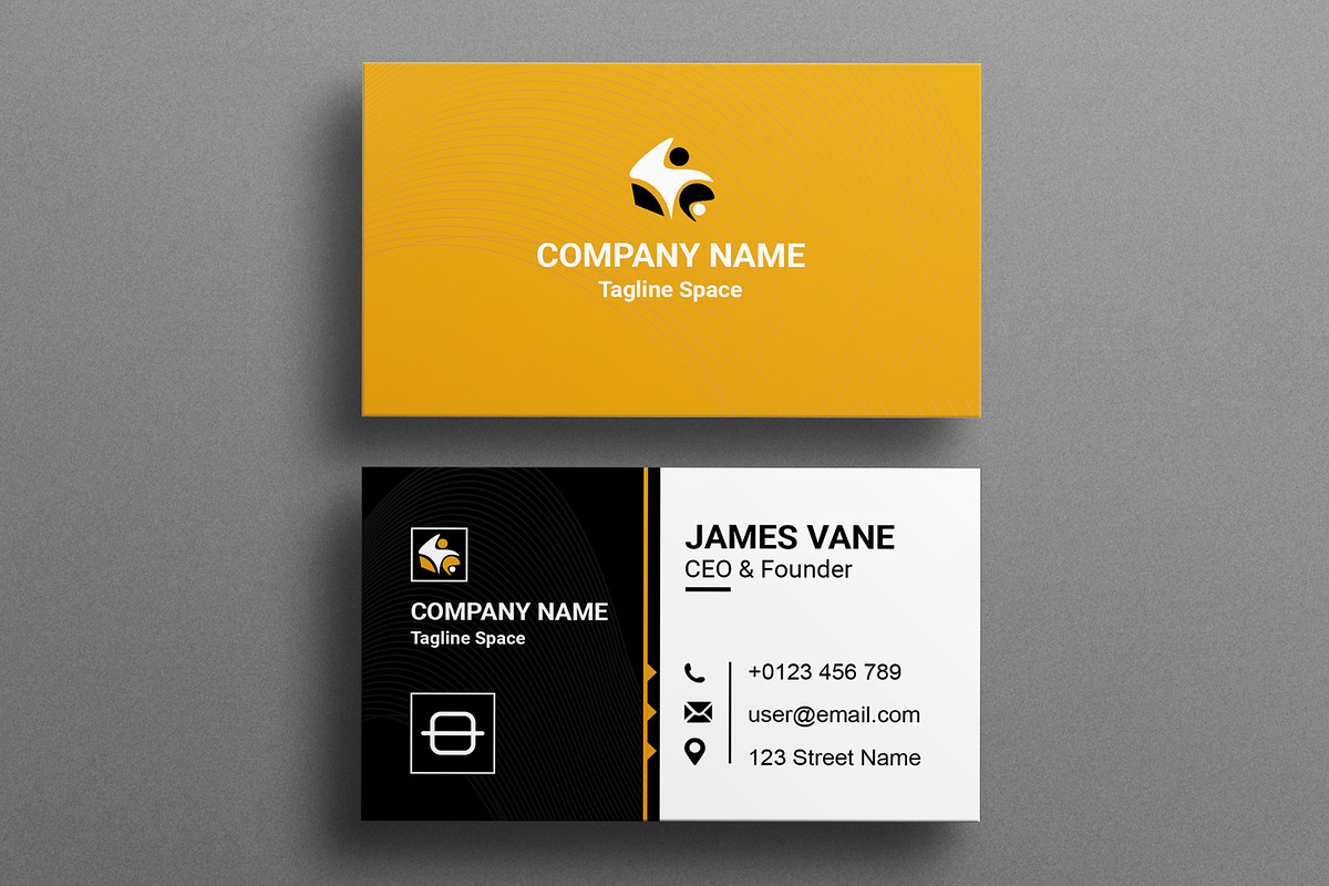 Black and Orange Business Card, a Card Template by MightyDesign (Photo 3 of 6)