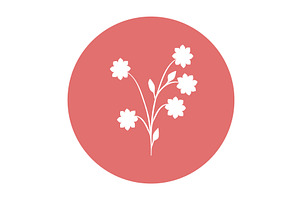 White cutout flowers with leaves in, an Object Illustration by okskukuruza
