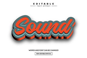 Sound 3D Editable Text Effect