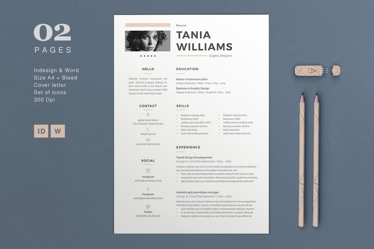 Resume Tania 2 Pages, a Resume Template by Astut (Photo 3 of 5)