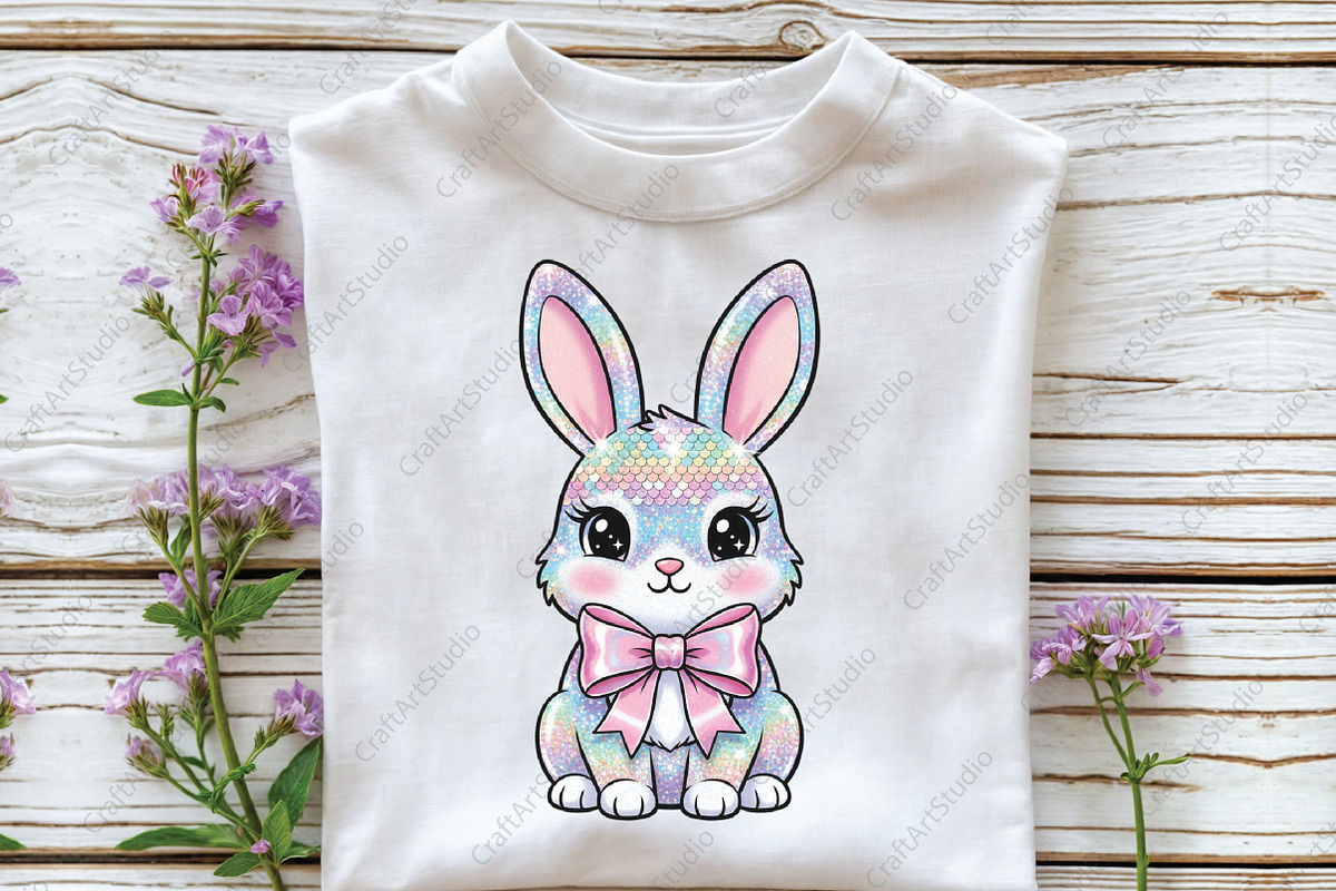 Sparkly Dazzle Coquette Easter Bunny, an Illustration by CraftArtStudio (Photo 3 of 4)