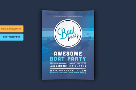 Boat Party Flyer PSD Template