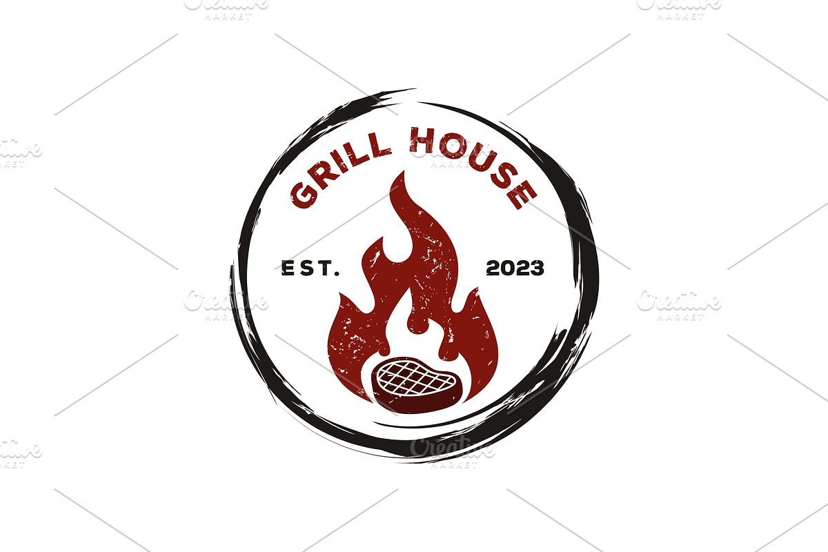 Vintage Grill House logo, a Branding & Logo Template by jundio studio