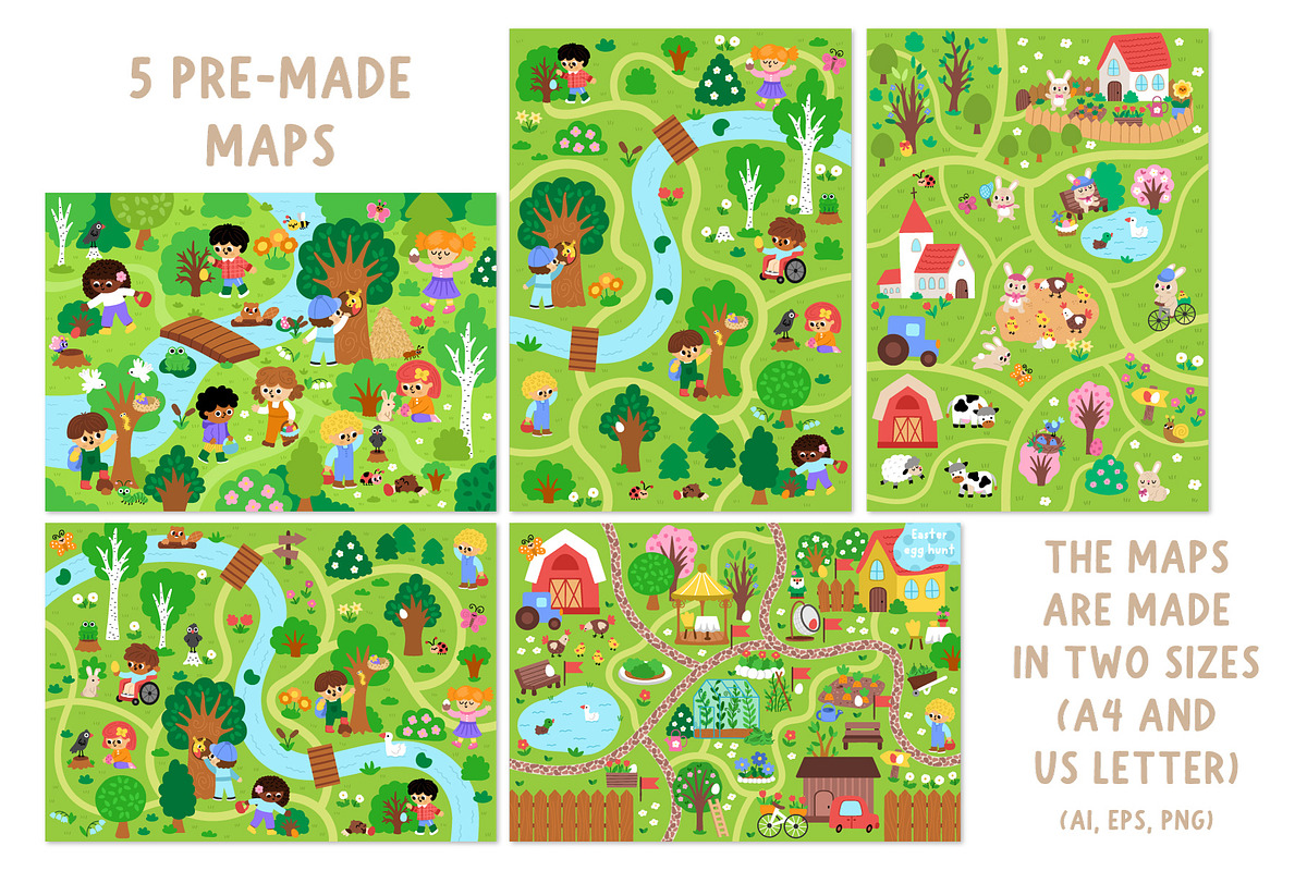 Easter egg hunt map creator, a Seasonal Illustration by Lexi Claus (Photo 8 of 9)