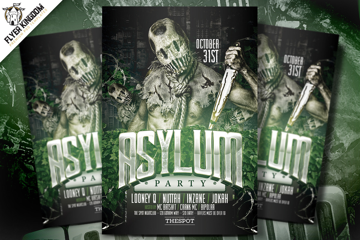 Asylum Party Flyer, a Flyer Template by FlyerKingdom