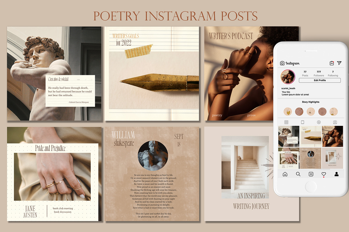 Poetry Collection for CANVA, a Social Media Template by Scarlet Heath Art (Photo 2 of 32)