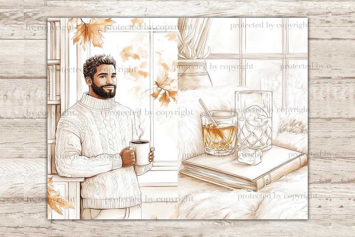 Neutral Autumn Junk Journal Kit, a Person Illustration by GlamArtZhanna (Photo 9 of 10)