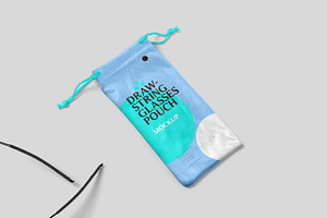 Drawstring Glasses Pouch Mockups