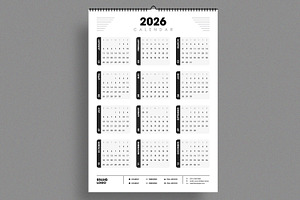 Minimalist 2026 Calendar Layout, a Stationery Template by ContestDesign