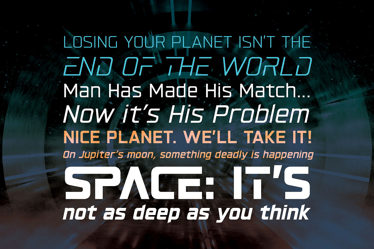 Hyperspace Race Sci-Fi font preview 3