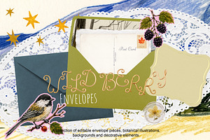 Wild Berry Envelope Creator Kit, an Object Graphic by DreamoraArt