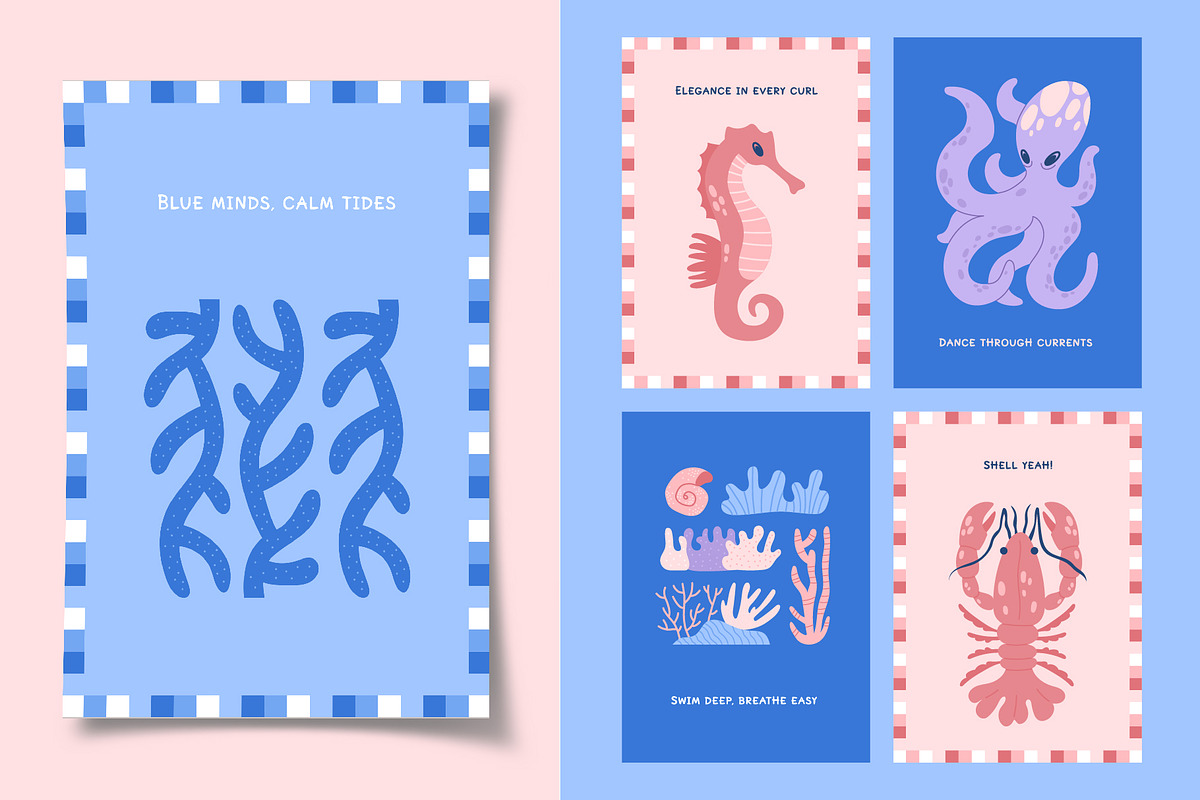 Ocean Life | Graphic Collection, an Animal Illustration by katieromanoff_art (Photo 6 of 11)
