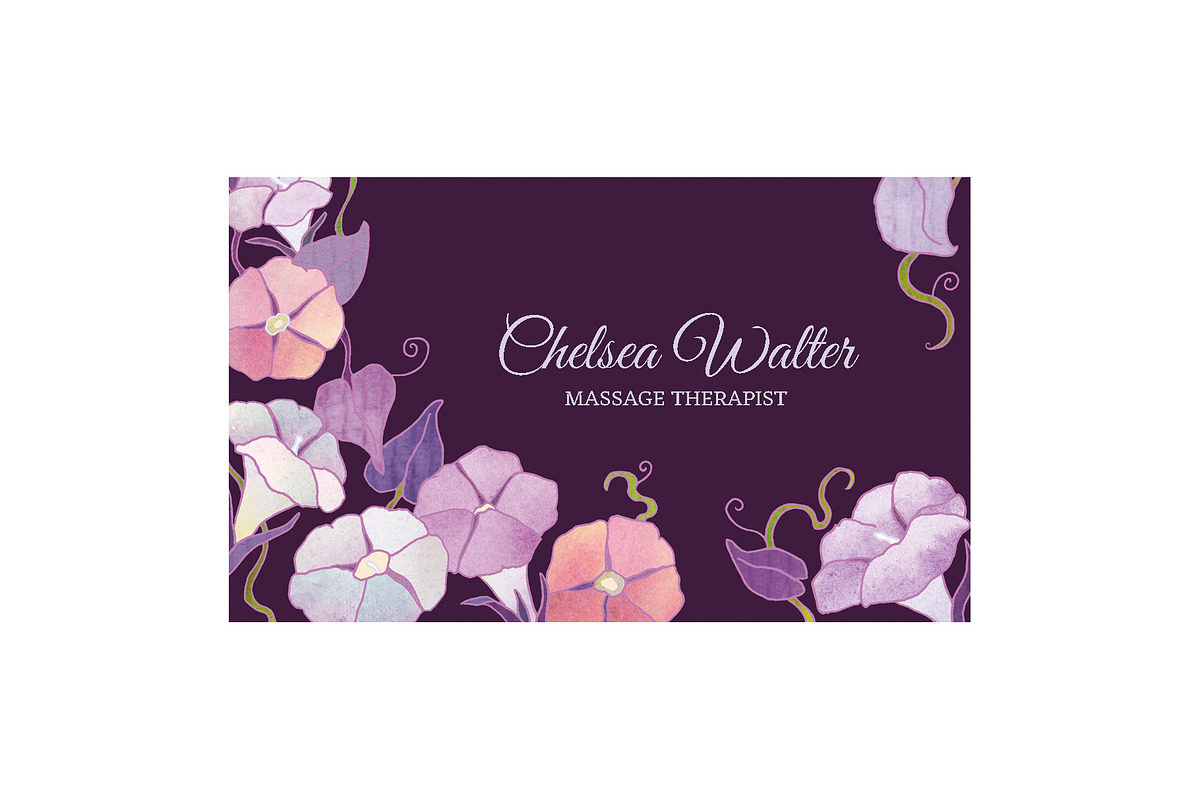 Morning Glory Business Card Template, a Business Card Template by Ujean'sWhimsicalWorld (Photo 3 of 4)