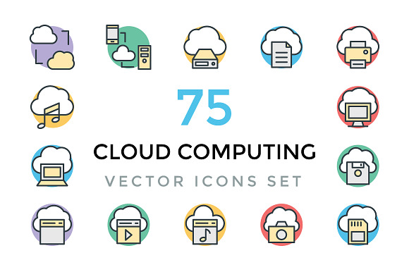 75 Cloud Computing Vector Icons