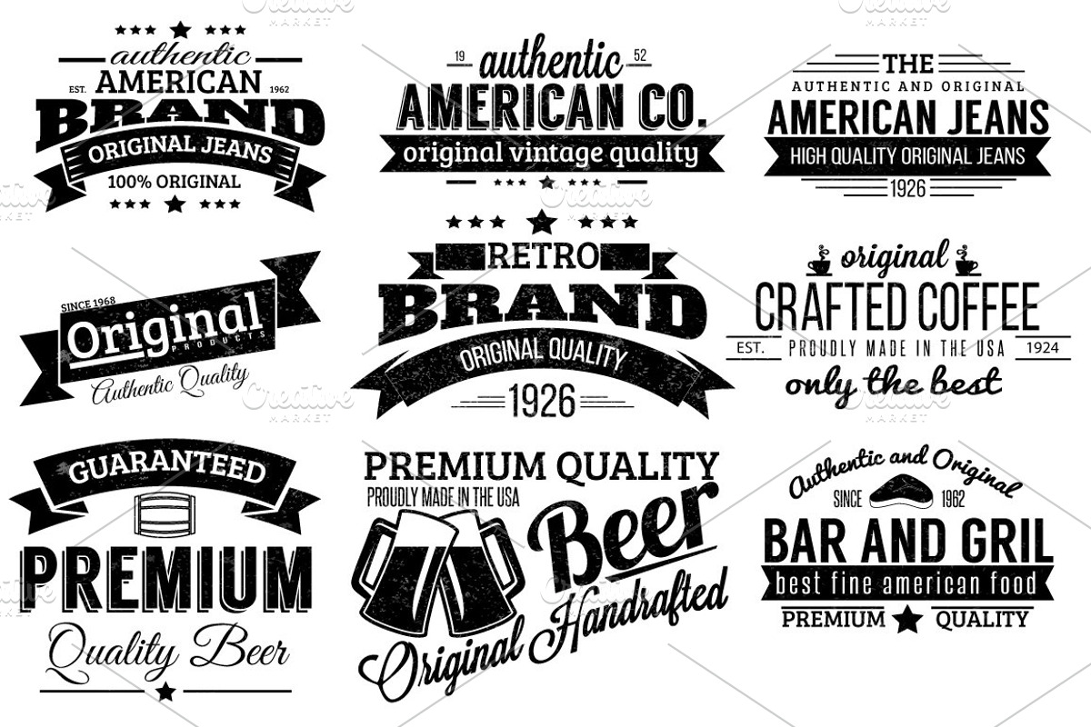 300++ Retro Labels and Badges Bundle, a Branding & Logo Template by Arys Design (Photo 4 of 12)