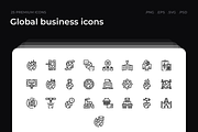 Global business icons, an Outline Icon by Wencory (Thumbnail 1 of 2)