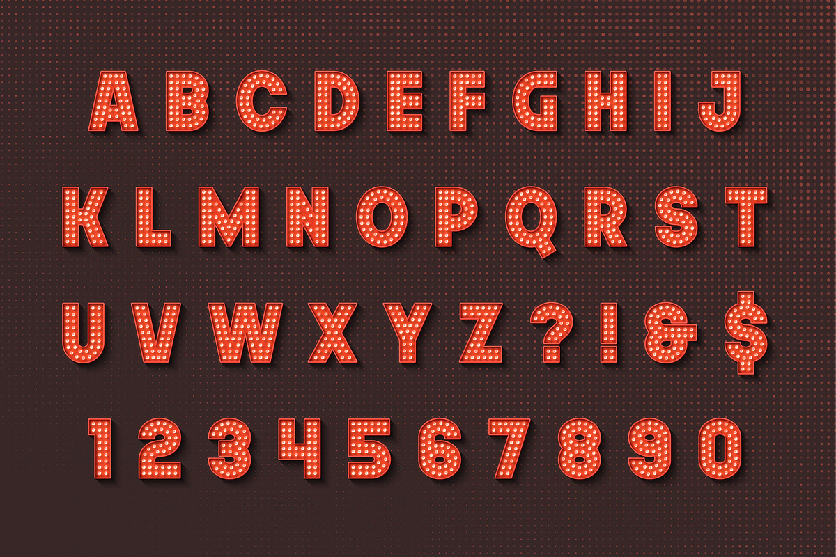 Bright lights show alphabet design, an Object Graphic by RevelStockart (Photo 2 of 8)